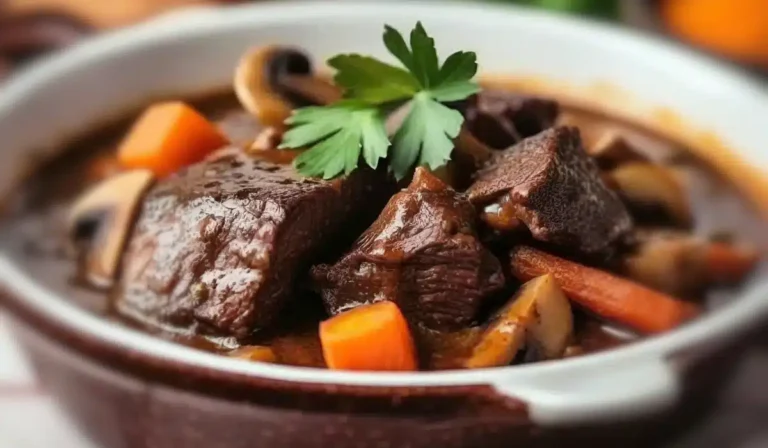 découvrez notre délicieuse recette de bœuf bourguignon, un classique de la cuisine française ! savourez ce plat réconfortant et parfumé, préparé avec des morceaux tendres de bœuf, marinés dans un vin rouge de bourgogne, accompagné de carottes et d'oignons. idéal pour vos repas en famille ou entre amis, ce mets traditionnel ravira vos papilles !