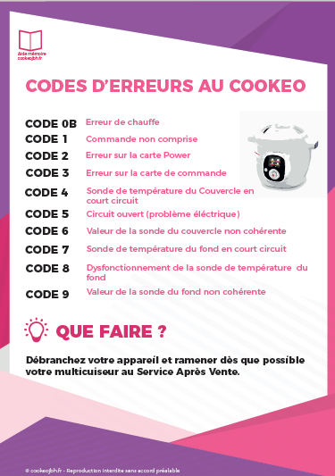 découvrez la liste complète des codes d'erreur cookeo et leurs solutions. résolvez facilement les pannes et profitez pleinement de votre multicuiseur grâce à nos conseils pratiques.