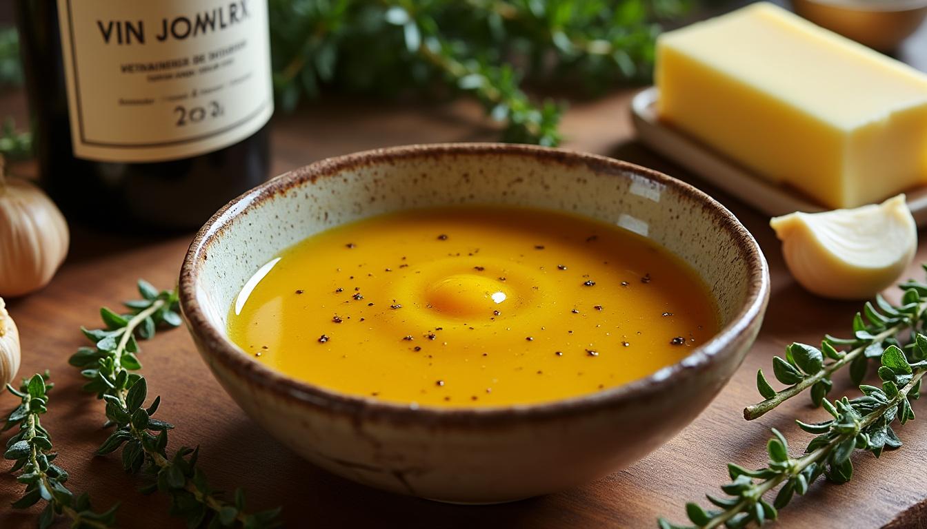 découvrez la recette facile et savoureuse de la sauce au vin jaune de cyril lignac, parfaite pour sublimer vos plats avec une touche gourmande et authentique.