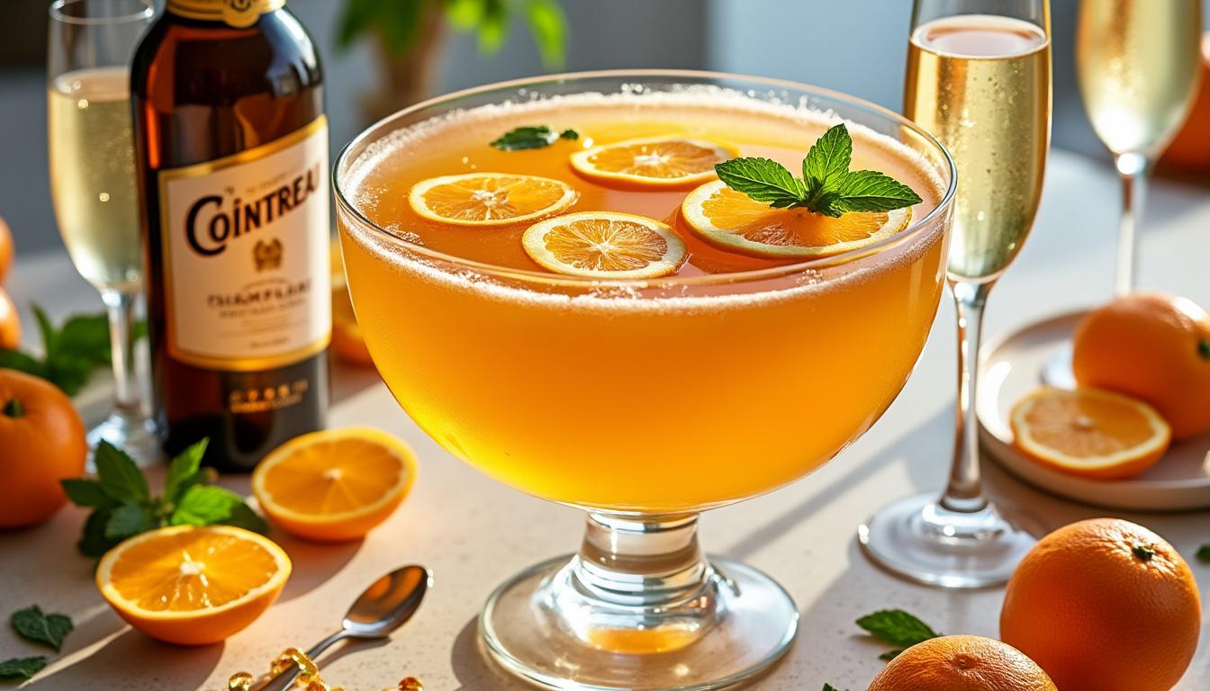 découvrez une recette facile de soupe de champagne au cointreau pour 20 personnes, idéale pour vos fêtes et moments conviviaux.