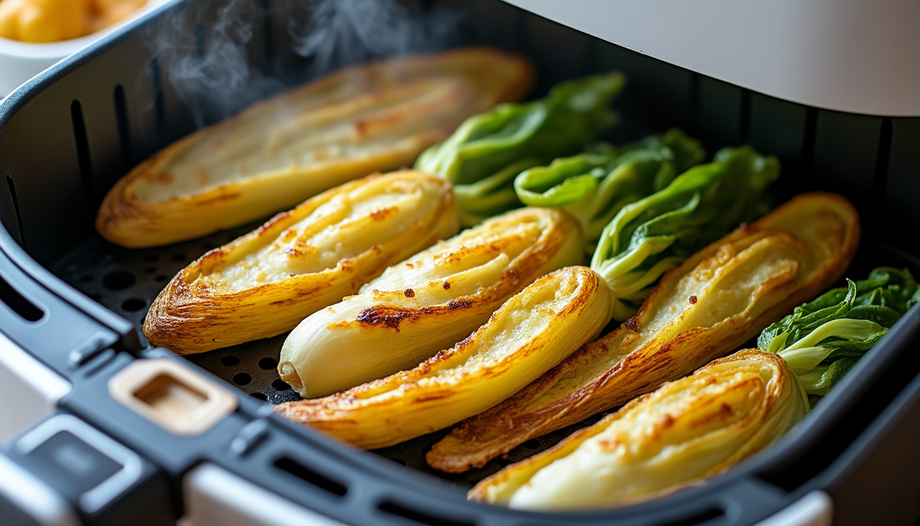 découvrez notre recette rapide et savoureuse d'endives à l'air fryer, prête en seulement 20 minutes pour un repas léger et délicieux.