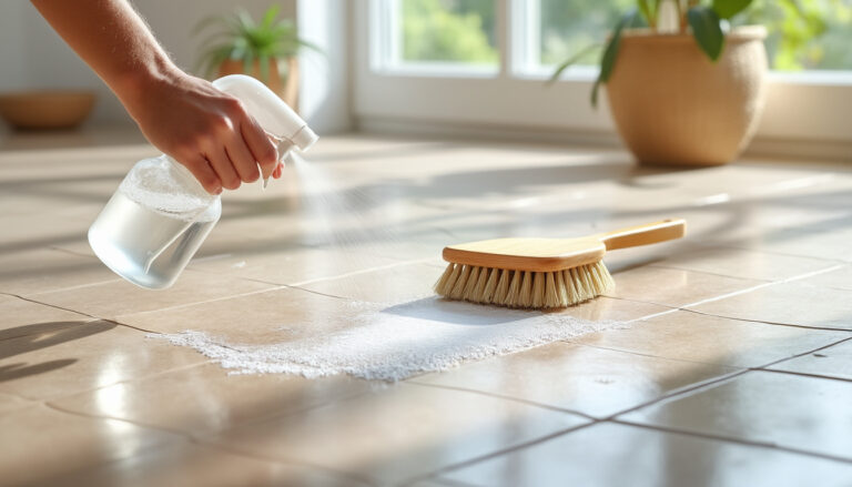 apprenez à enlever la laitance sur votre carrelage naturellement grâce au vinaigre blanc, une méthode écologique et efficace pour un nettoyage en profondeur.