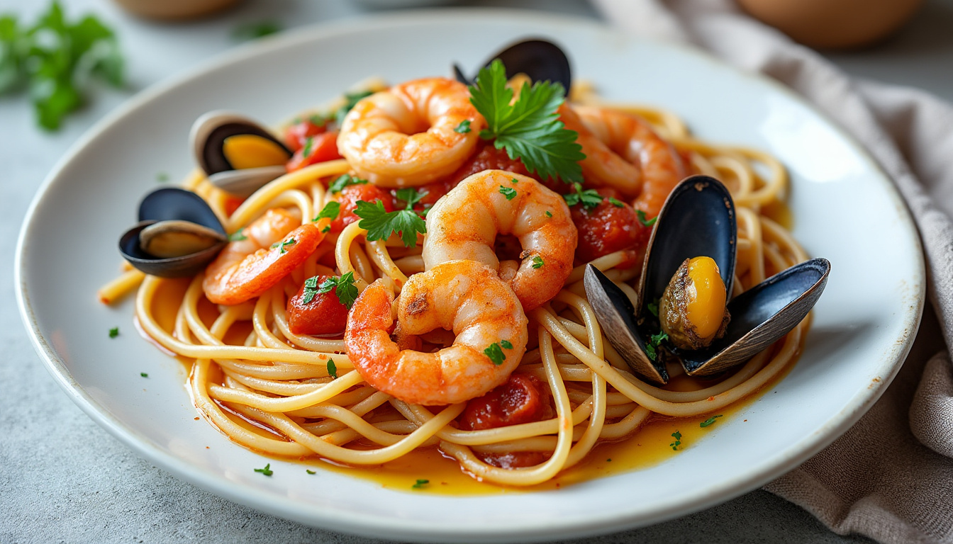 découvrez notre recette facile et rapide de pâtes aux fruits de mer, parfaite pour un repas savoureux et gourmand en toute simplicité.