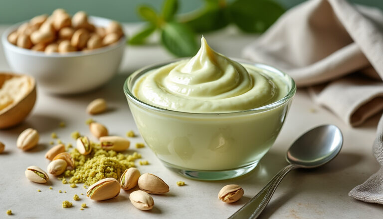 découvrez une recette simple de crèmeux pistache maison, onctueux et gourmand, idéal pour garnir vos desserts ou savourer à la cuillère.