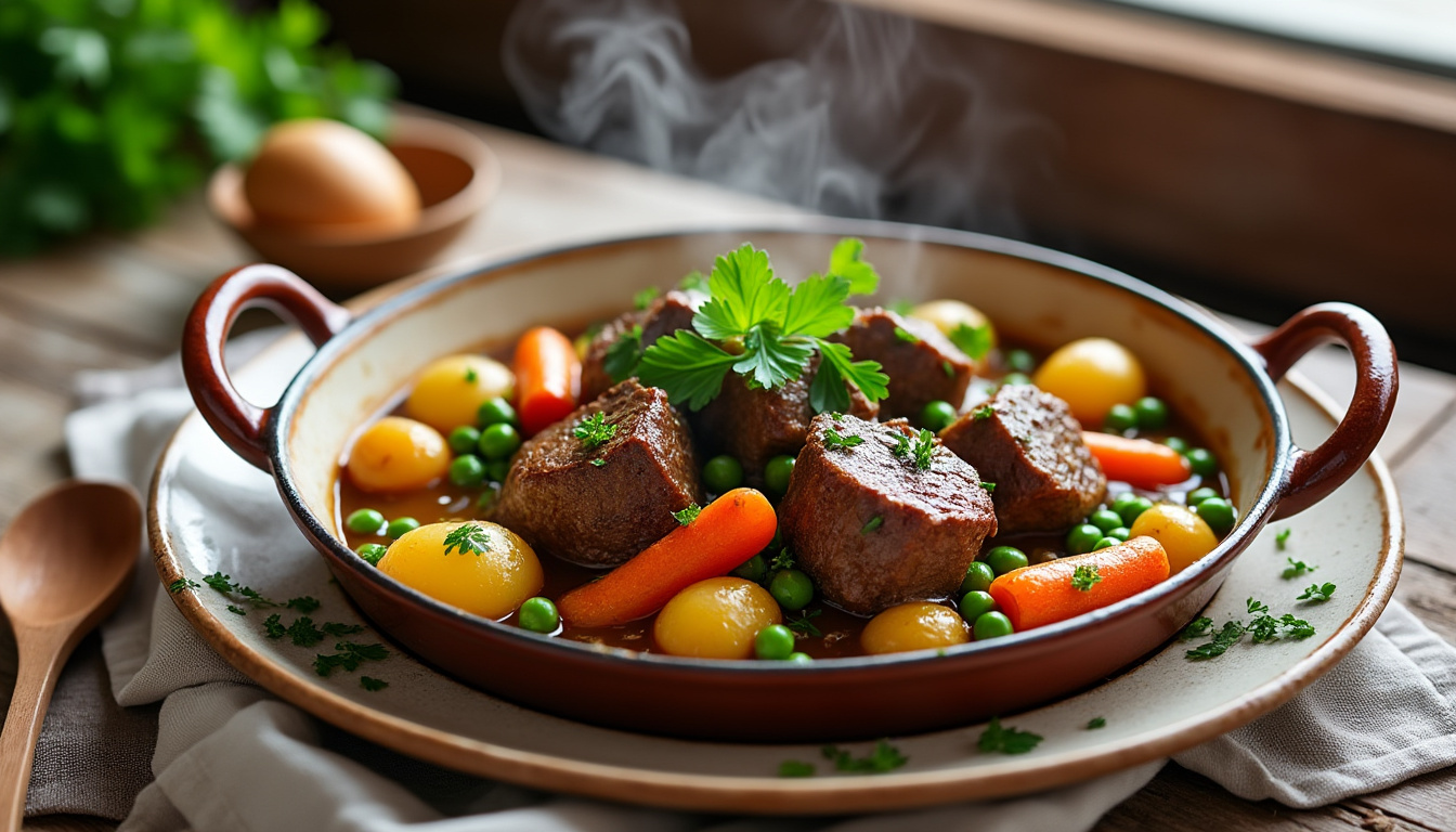 découvrez le navarin d’agneau de grand-mère : une recette facile et savoureuse, mijotée avec des légumes fondants pour un repas convivial.